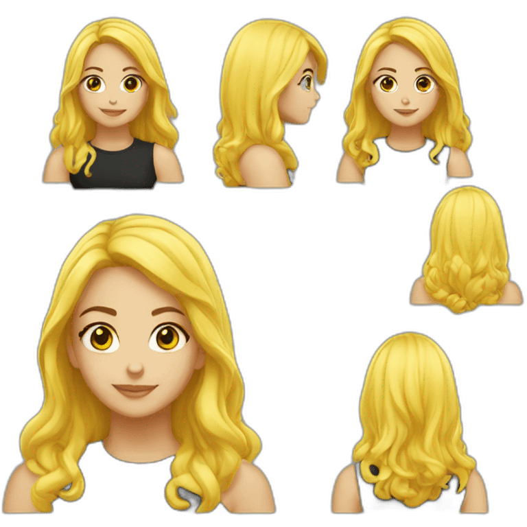 girl blacklongstrighthair blackglass yellowskin one emoji