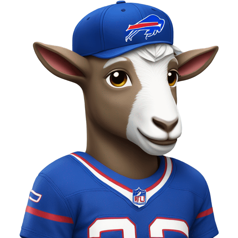 Goat wearing buffalo bills  emoji