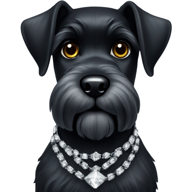 Black schnauzer with diamond chain emoji