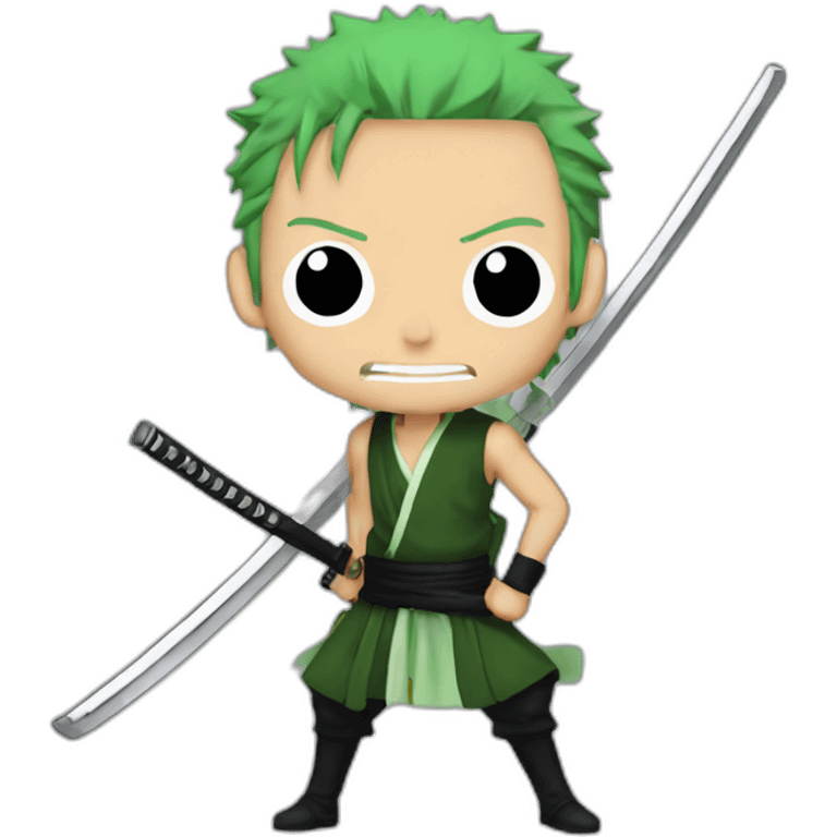 zoro from one piece with katana emoji