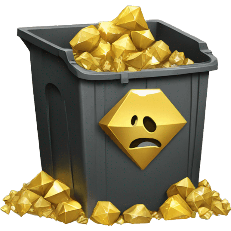 gold and diamons in trash emoji