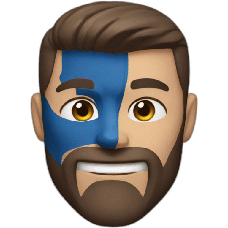 Batman Blue Eyes Brown Beard Muscle emoji