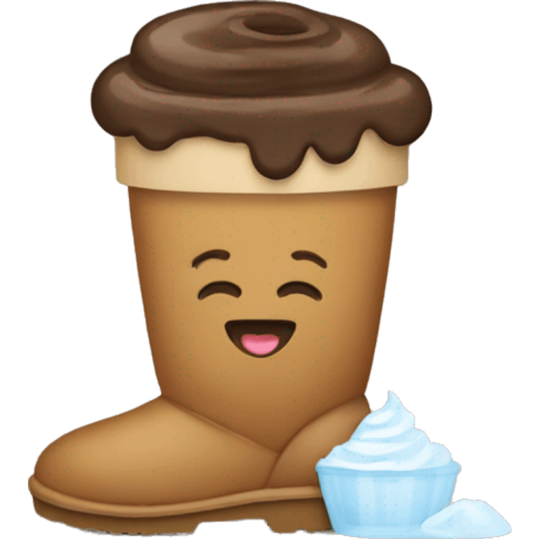 Uggs with iced coffee emoji