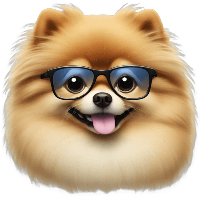 pomeranian with glasses emoji