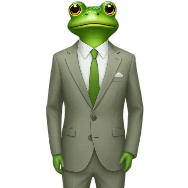 frog wears suite emoji