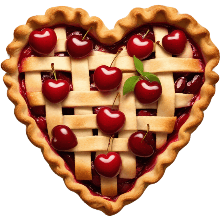 Heart-shaped cherry pie  emoji