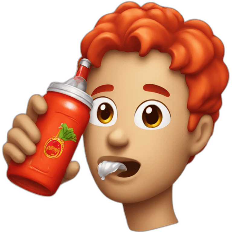 face drinking sriracha emoji