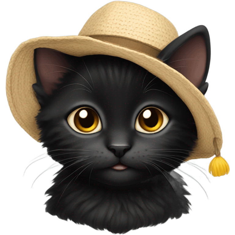 black kitten in a hat emoji