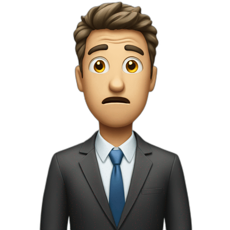 A shocked businessman emoji