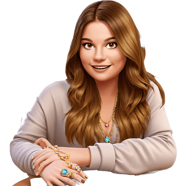 smiling girl with jewelry indoors emoji