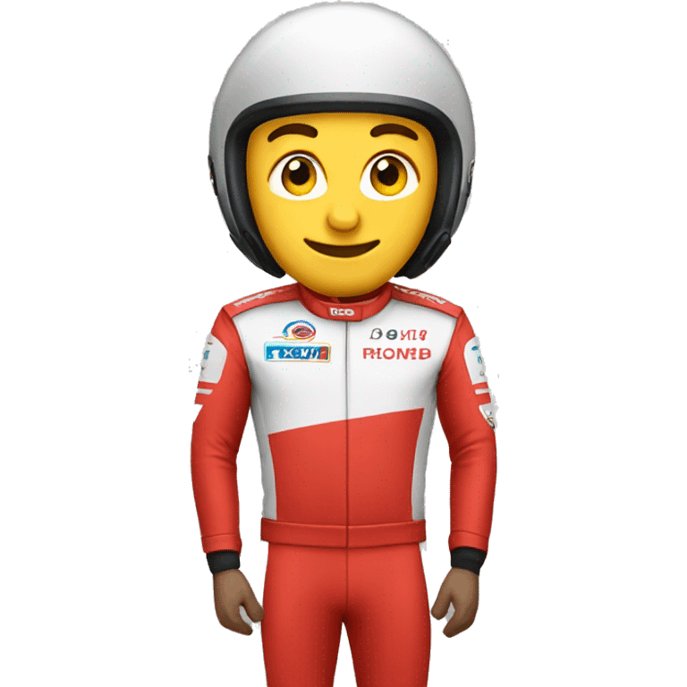 guy in red racing outfit emoji