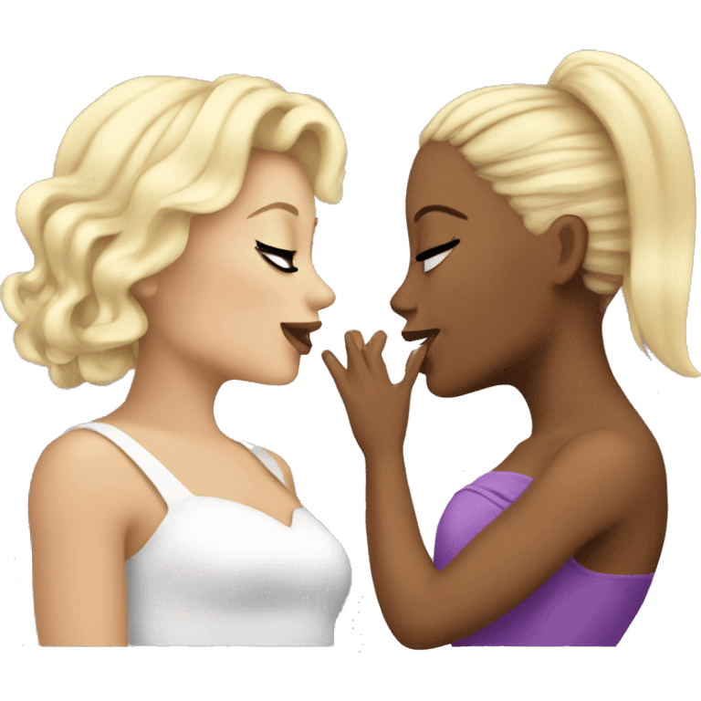 2 blonde queens kiss  emoji