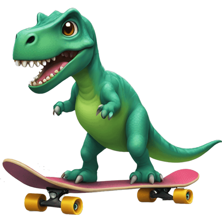 dinosaur on a skateboard emoji