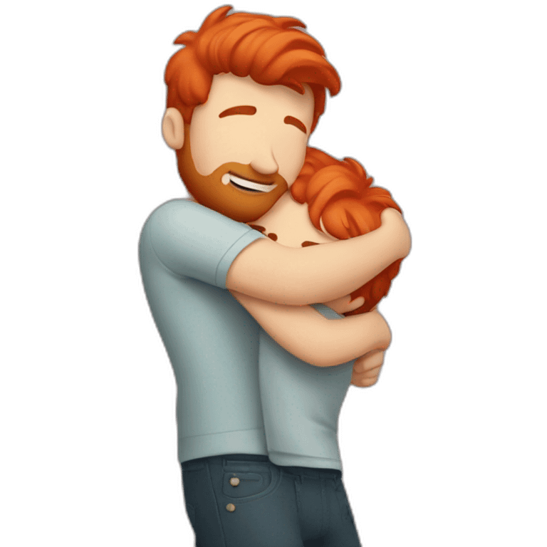 red haired man hugging emoji