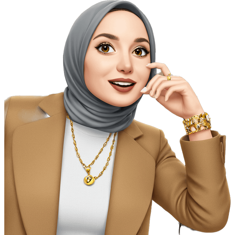 girl in jewelry against wall emoji