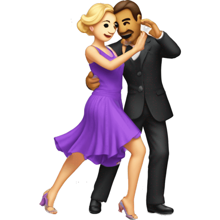 proyector de luz  donde aparece una pareja de tango bailando emoji