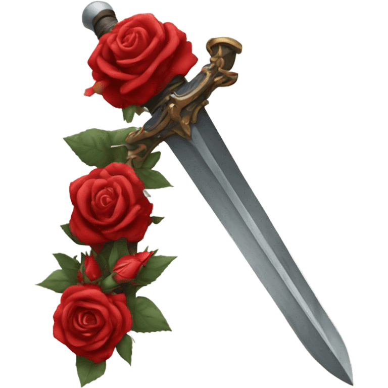 sword covered in roses and thorns emoji