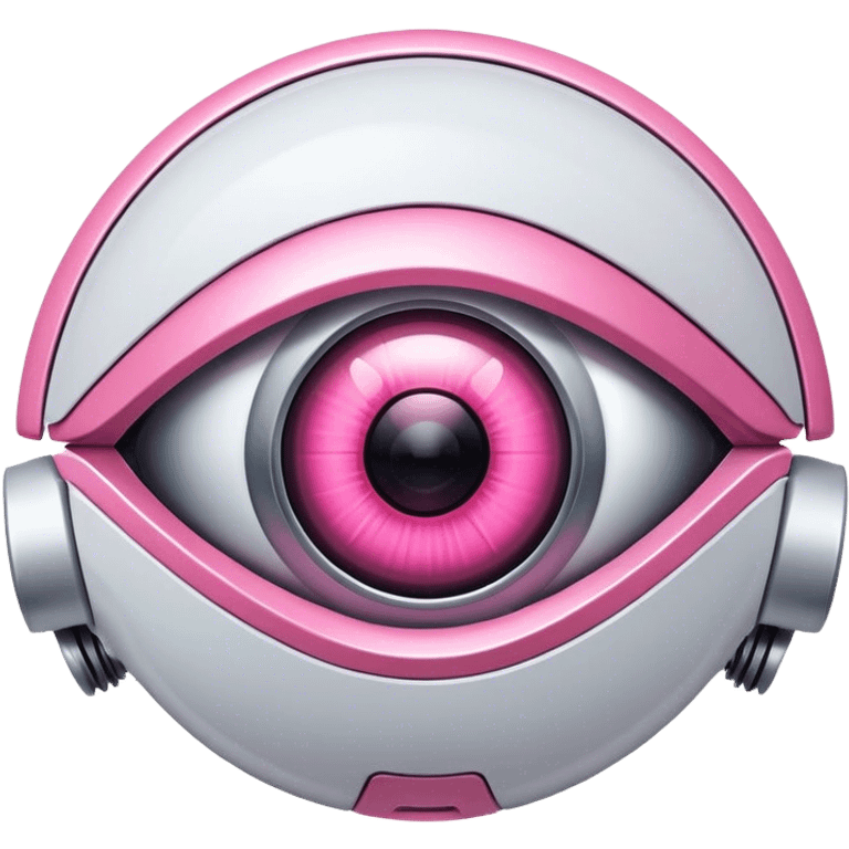 all intensive pink robotic eye emoji