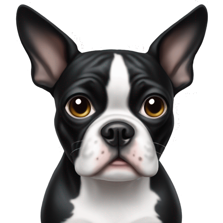 Boston terrier with mostly white face  emoji