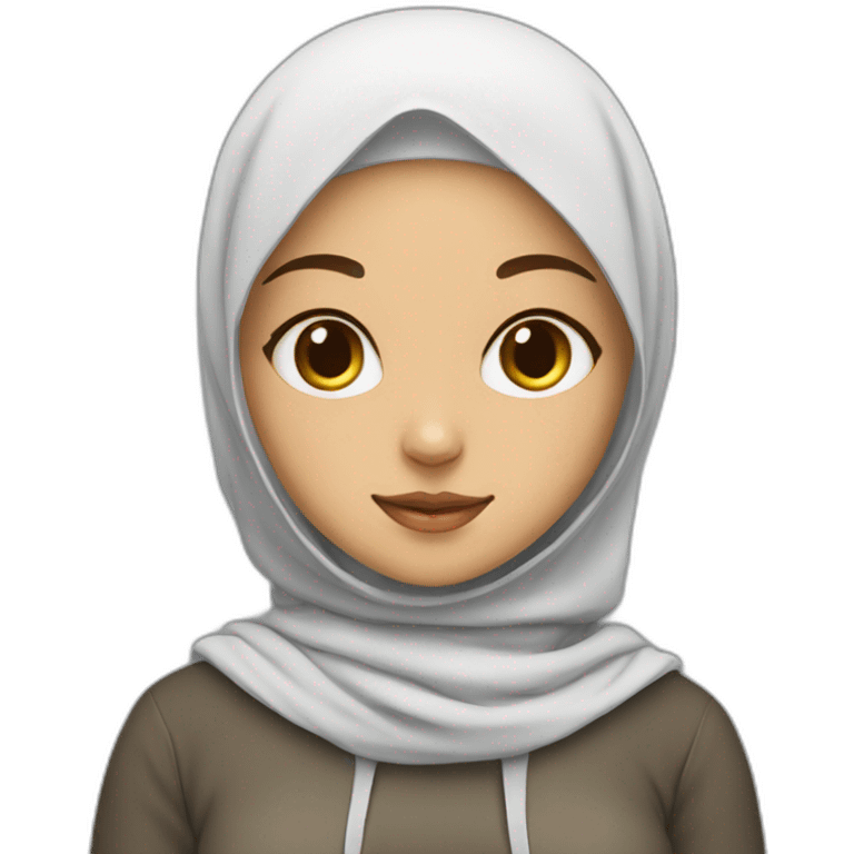 Hijab girl with a cute cat emoji