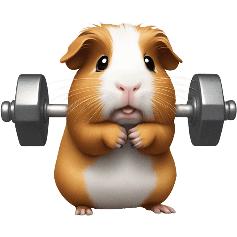 Guinea pig lifting weights emoji