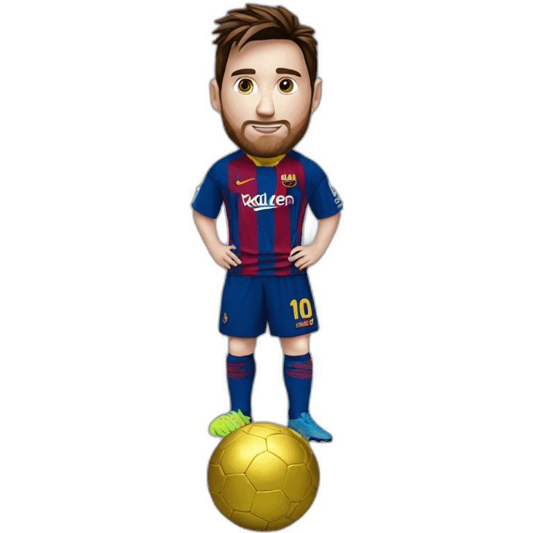 Messi with balon dor emoji