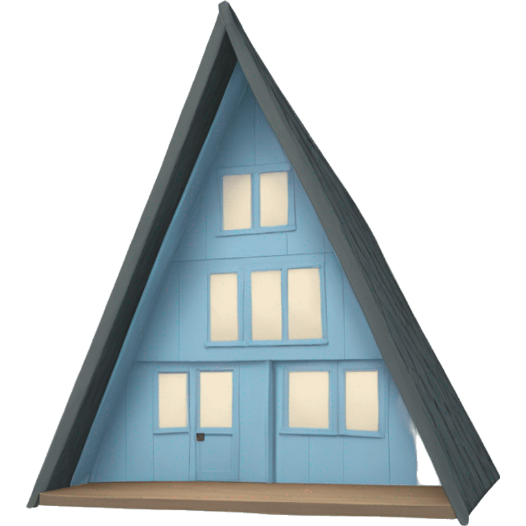 Light blue a-frame cabin emoji