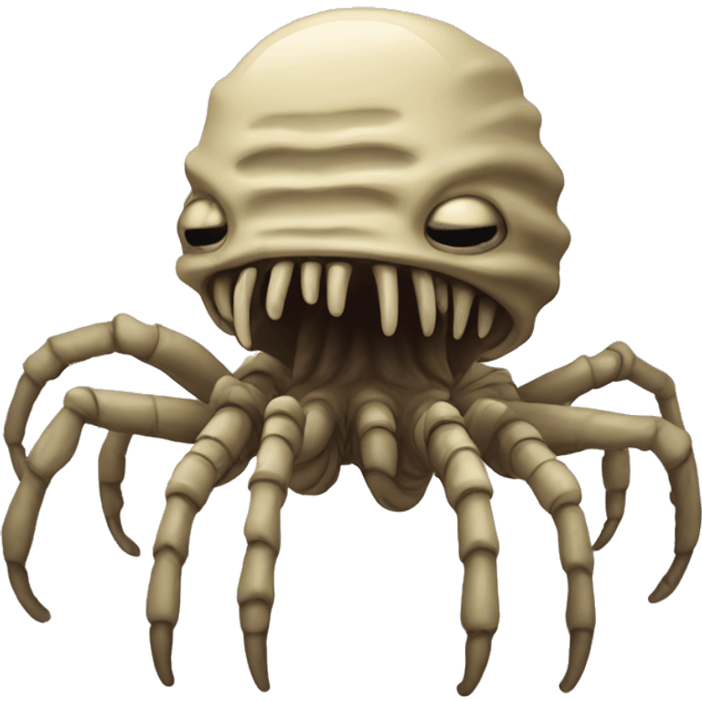 An emoji with a face hugger from alien emoji