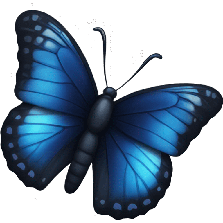 a black and dark blue butterfly emoji