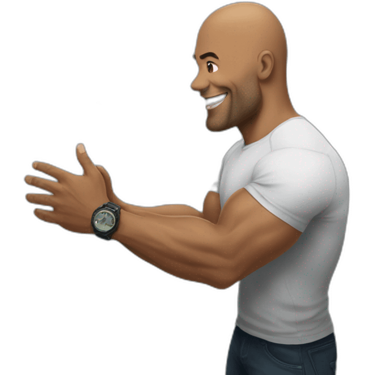 Shark handshake the rock emoji