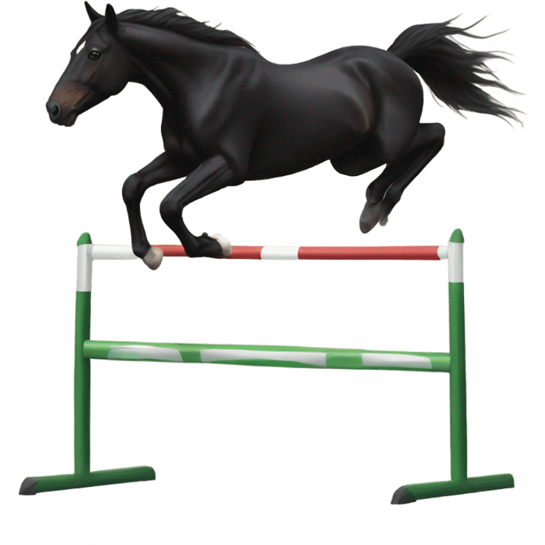 Black horse jumping  emoji