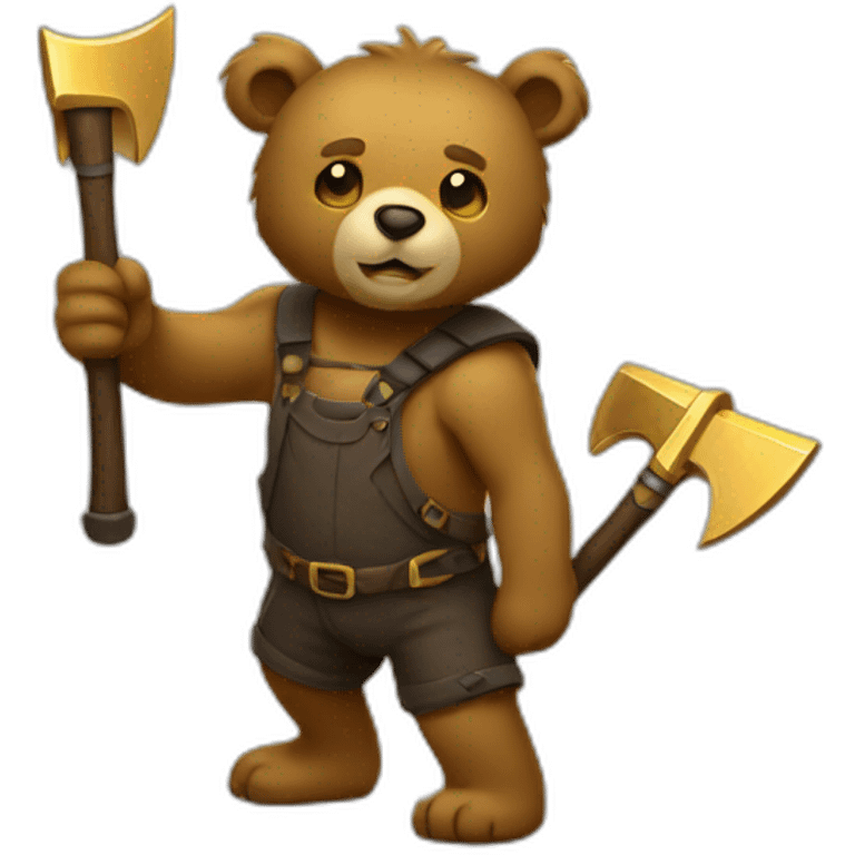 bear with pickaxe gold emoji