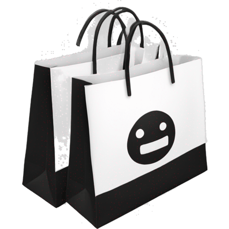 Black and white shopping bags emoji