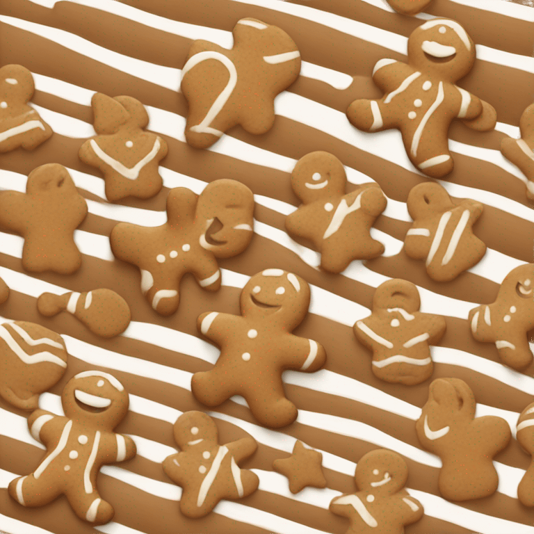 The gingerbread is beige with white stripes emoji