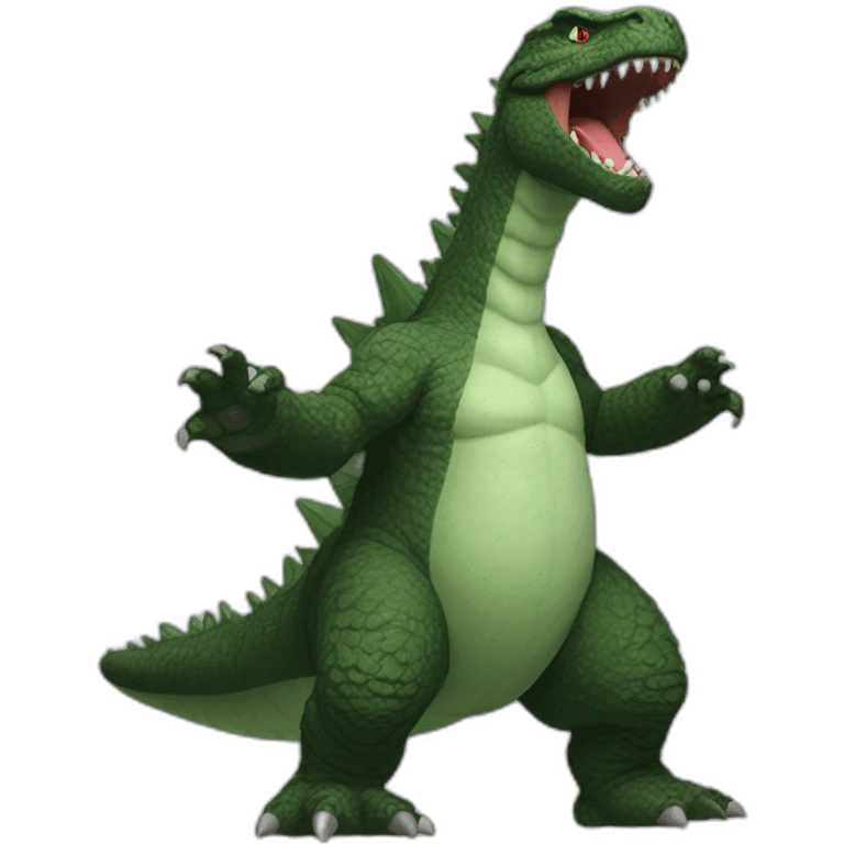 Godzilla mixed with yoshi emoji