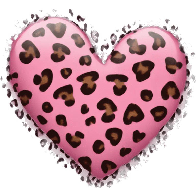 Pink leopard print heart  emoji