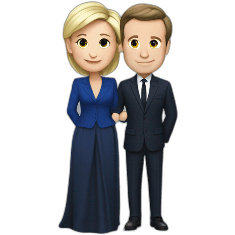 Macron Le Pen amoureux emoji