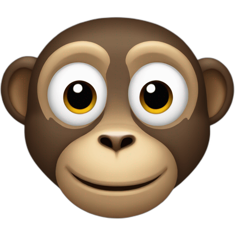 Happy Monkey with white eyes emoji