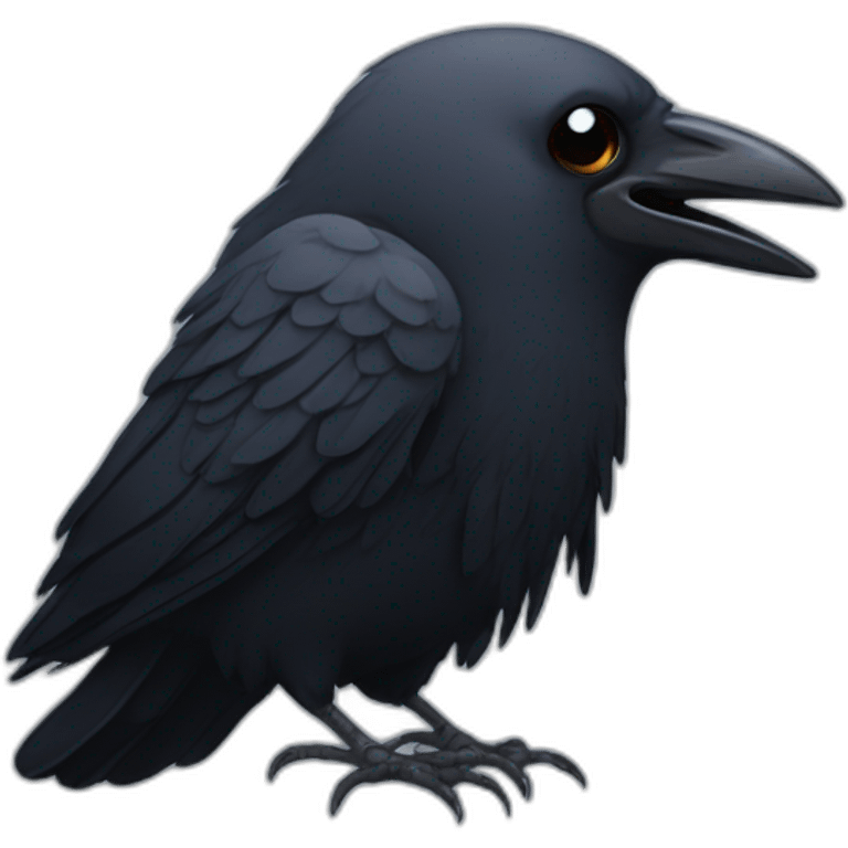 crow crying with tears closeup emoji