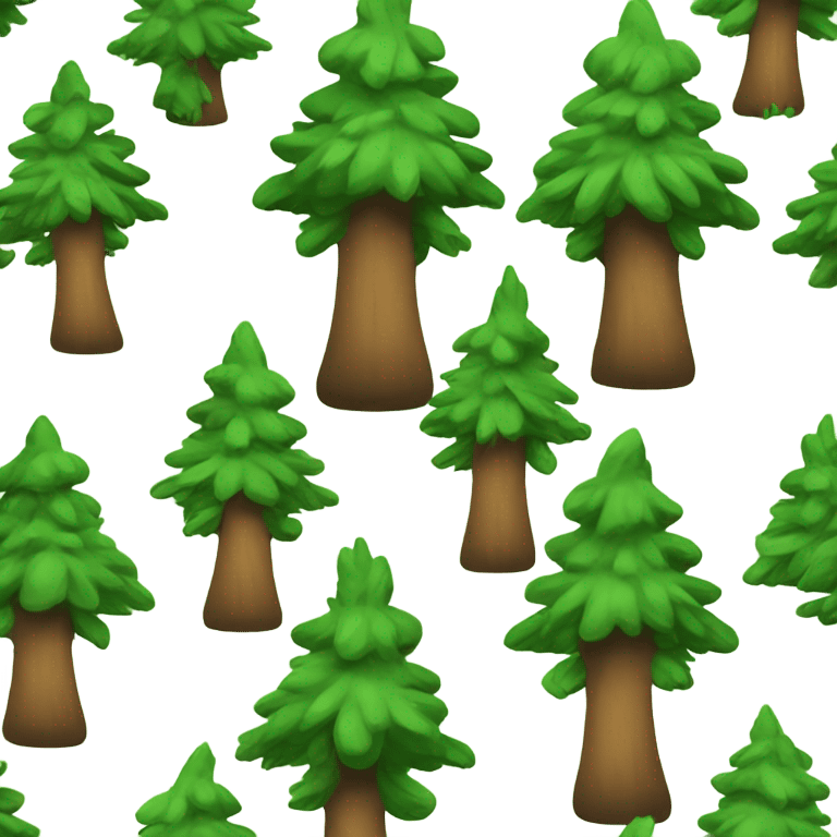 Smiling pine trees  emoji