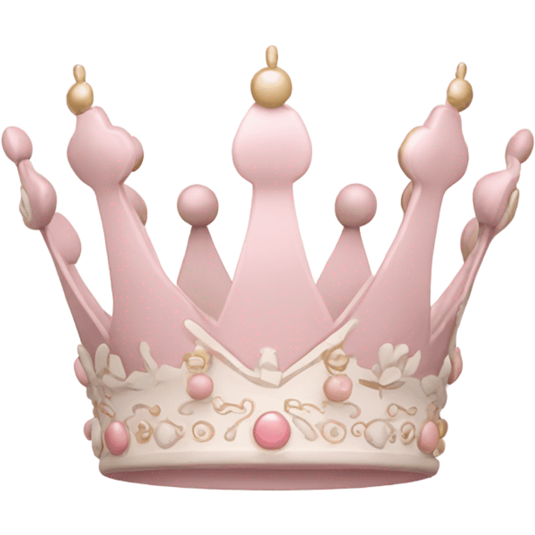 White and pastel pink crown emoji