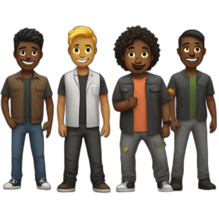 IT crew whith 5guys and a lesbian emoji