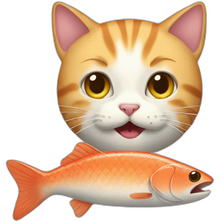 Cat eat fish emoji