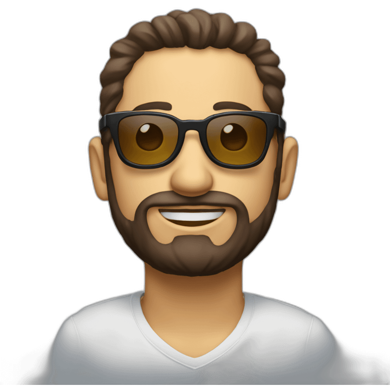 chico con barba y gafas ralla a un lado emoji