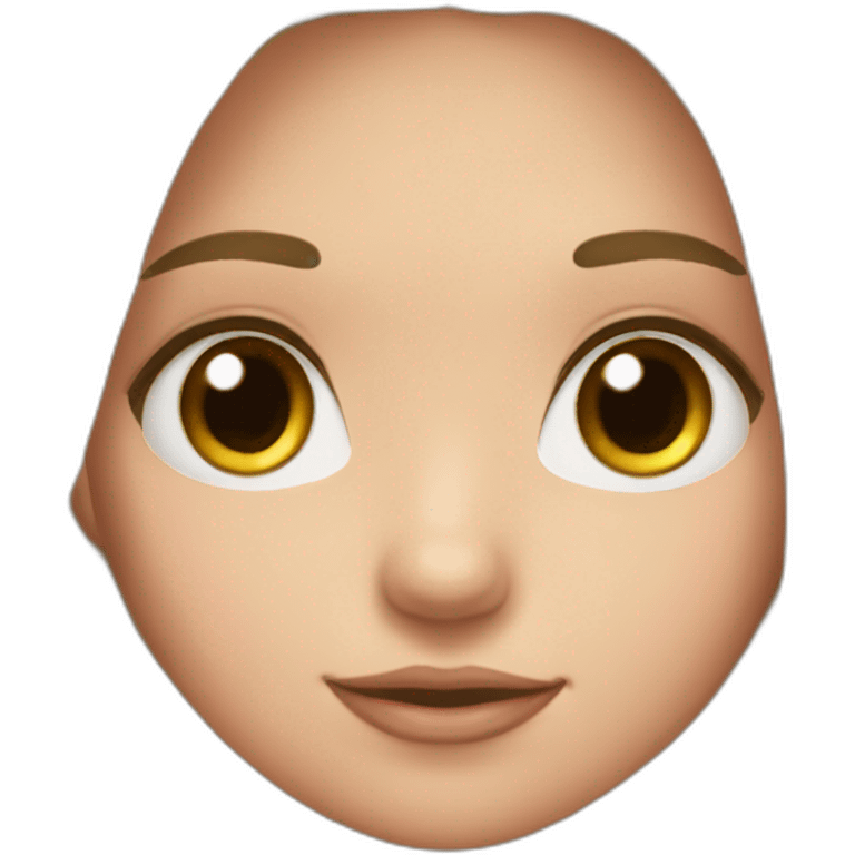 A girl with long hair and eyelashes and pink cheeks  emoji