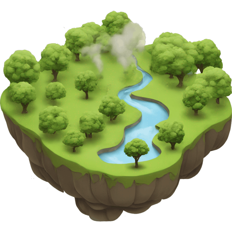 Landscape with trees and smoke emoji