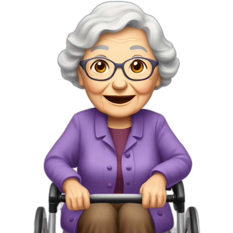 Very old grand ma with rollator emoji