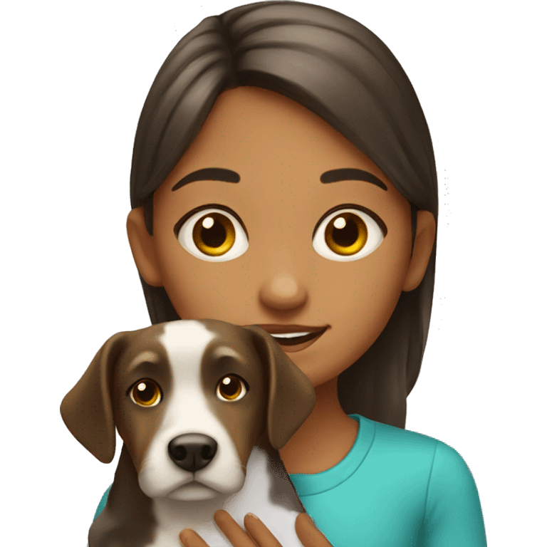 Little girl with dog emoji