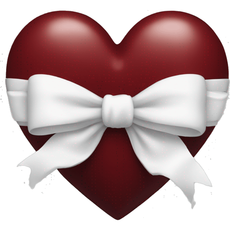 dark red heart with white bow emoji