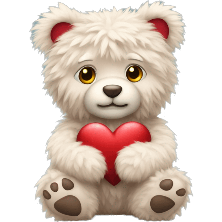  fluffy Valentine's teddy  emoji